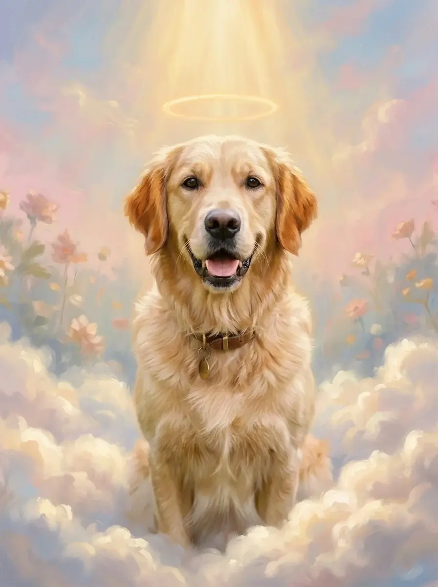 The Angel pet portrait style
