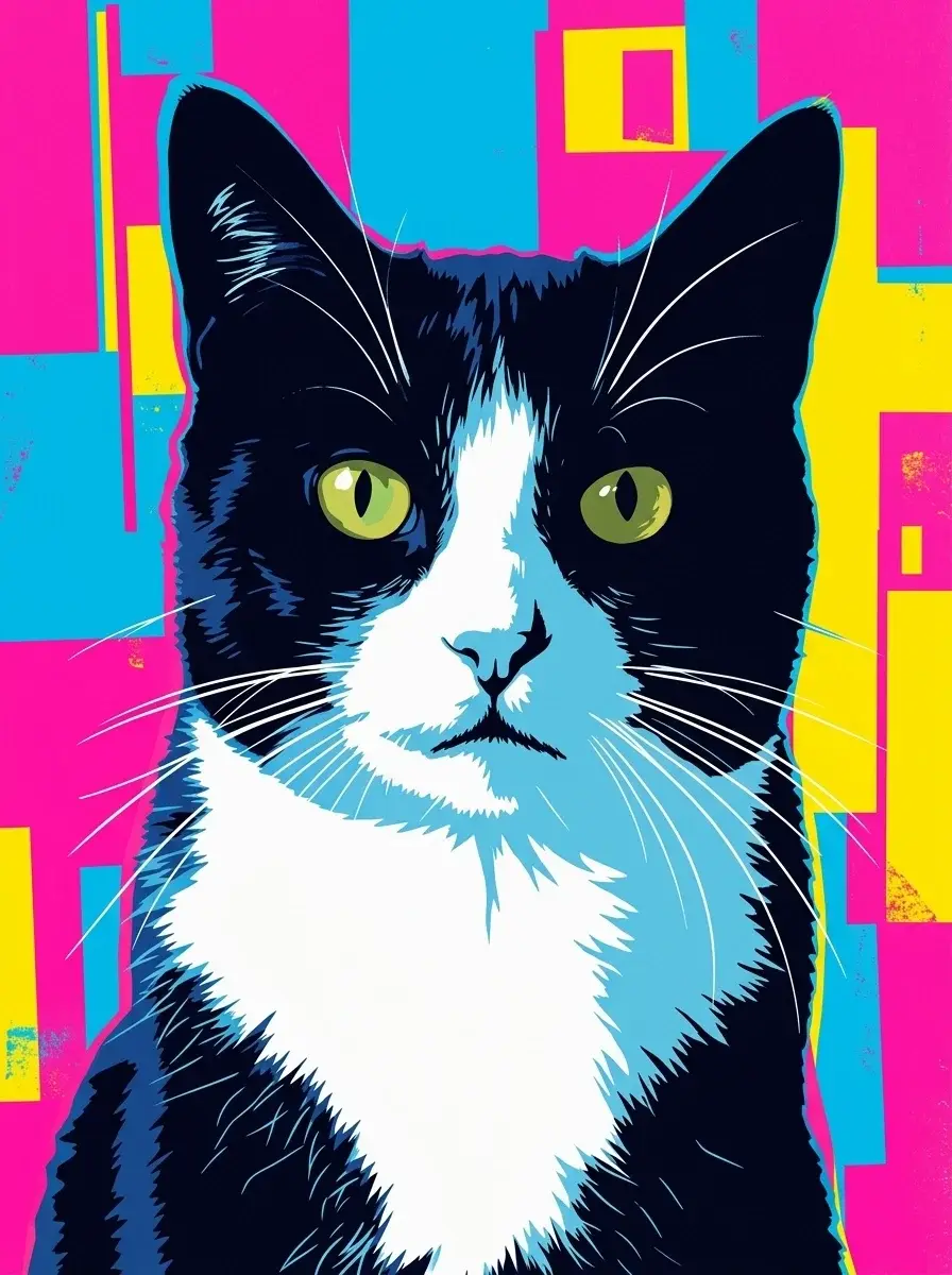 Pop Icon pet portrait style