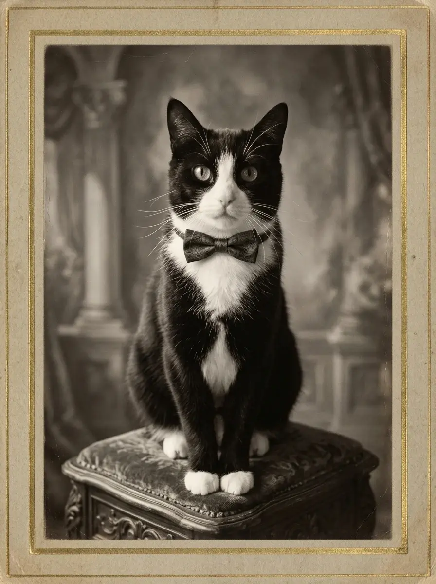 Vintage Studio pet portrait style