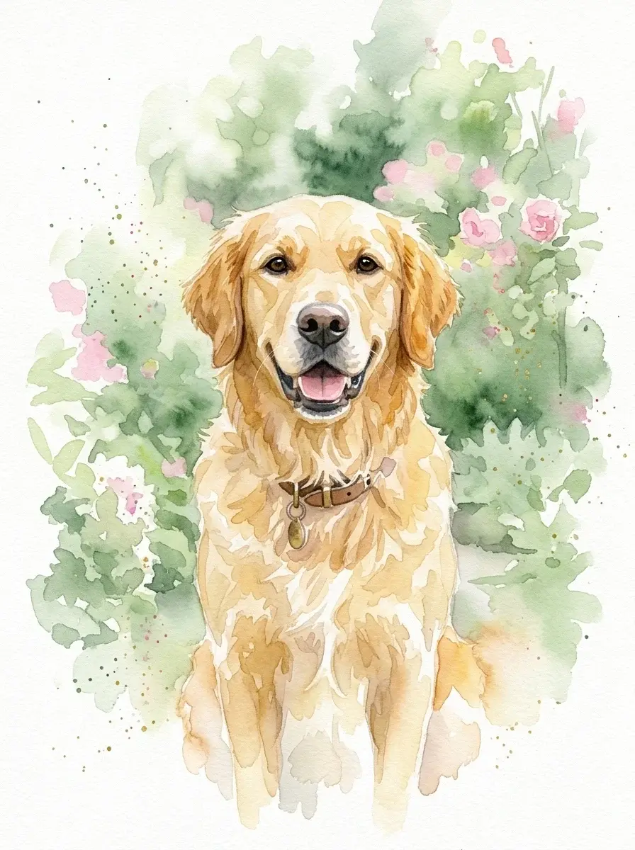 Watercolor Dream pet portrait style