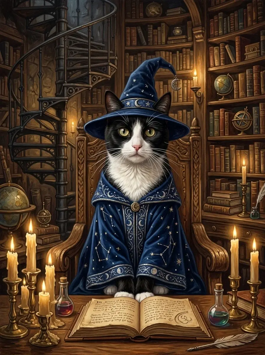 The Wizard pet portrait style